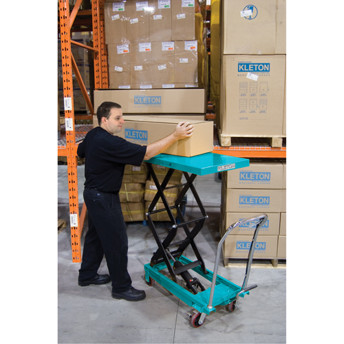 Heavy-Duty Hydraulic Scissor Lift Table, 27-1/2" L x 17-3/4" W, Steel, 330 lbs. Capacity Maritime Industrial Rubber