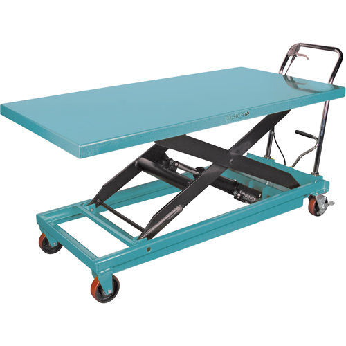 Heavy-Duty Hydraulic Scissor Lift Table, 63" L x 31-7/8" W, Steel, 1100 lbs. Capacity Maritime Industrial Rubber