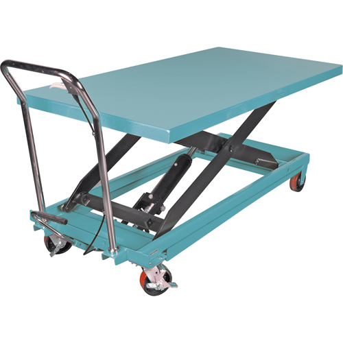 Heavy-Duty Hydraulic Scissor Lift Table, 63" L x 31-7/8" W, Steel, 1100 lbs. Capacity Maritime Industrial Rubber