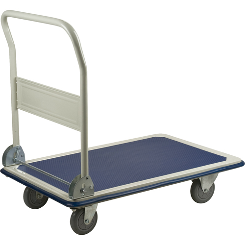 Chariot &agrave; plateforme avec poign&eacute;e pliante, Acier, 400 lb, 29" lo x 19" la, Hauteur 33" Maritime Industrial Rubber