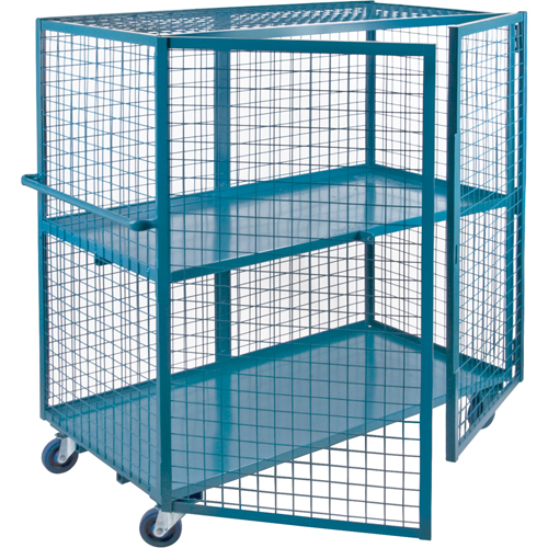 Wire Mesh Truck, 2 Tiers, 51" L x 32" W x 62.5" H, 2400 lbs. Cap. Maritime Industrial Rubber