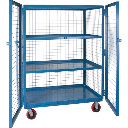 Wire Mesh Truck, 3 Tiers, 51" L x 32" W x 62.5" H, 2400 lbs. Cap. Maritime Industrial Rubber