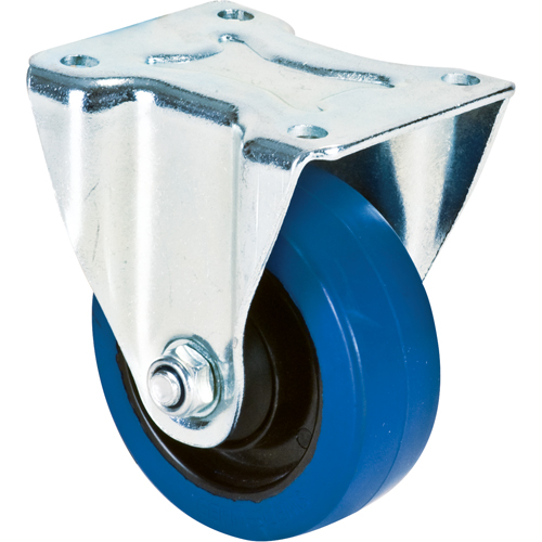 Blue Caster, Rigid, 4" (101.6 mm), Rubber, 350 lbs. (158.8 kg.) Maritime Industrial Rubber