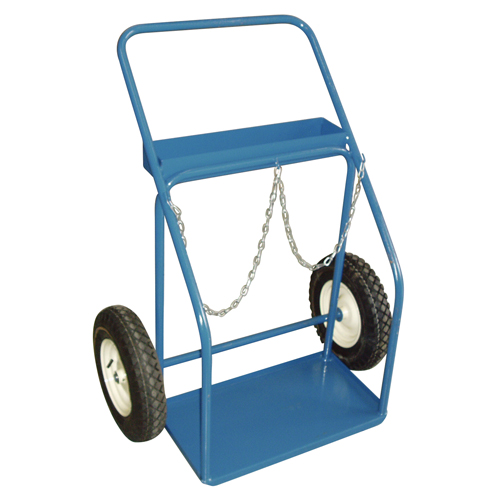 Gas Cylinder Carts, Pneumatic Wheels, 25" W x 13" L Base, 400 lbs. Maritime Industrial Rubber