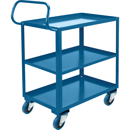 Ergonomic Shelf Truck, 800 lbs. Capacity, Steel, 26" W x 37" H x 38" D, Lip Up Maritime Industrial Rubber