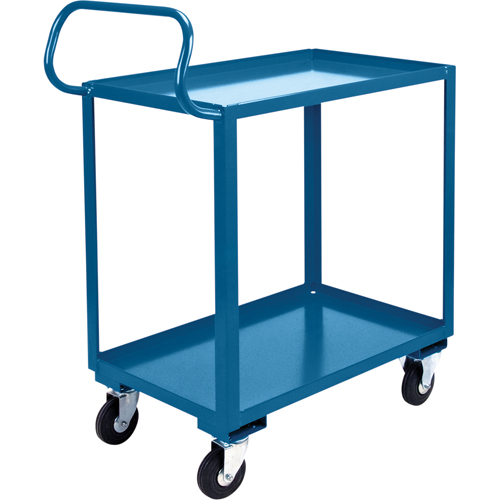 Ergonomic Shelf Truck, 800 lbs. Capacity, Steel, 26" W x 37" H x 38" D, Lip Up Maritime Industrial Rubber