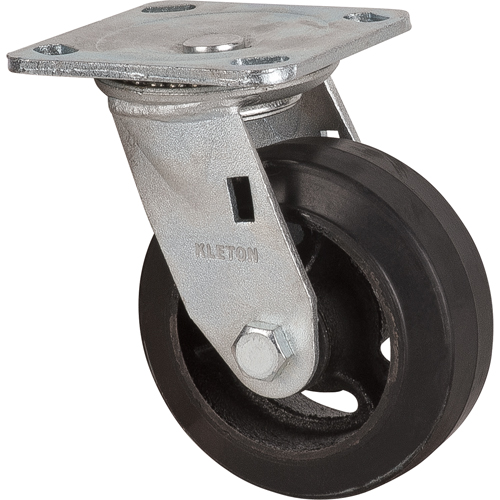 Mold-on Caster, Swivel, 5" (127 mm), Rubber, 440 lbs. (199 kg.) Maritime Industrial Rubber