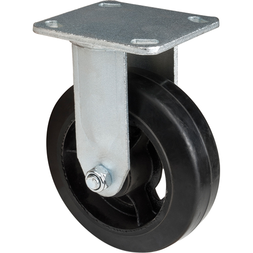 Roulette moul&eacute;, Fixe, 6" (152,4 mm), Caoutchouc, 550 lb (249 kg) Maritime Industrial Rubber