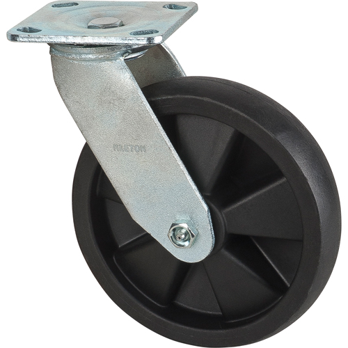 Roulettes haute temp&eacute;rature, Pivotant, 8" (203,2 mm), Nylon, 1000 lb (453 kg) Maritime Industrial Rubber