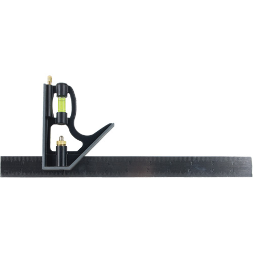 Combination Square, 12" L, Stainless Steel, Plain Maritime Industrial Rubber