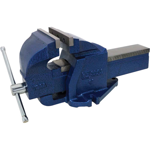 Cast Ductile Iron Bench Vise, 6" Jaw Width, 3-3/4" Throat Depth Maritime Industrial Rubber