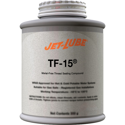 Compos&eacute; d'&eacute;tanch&eacute;it&eacute; sans m&eacute;tal pour raccord filet&eacute; TF-15, Canette &agrave; dessus brosse, 227 ml, -46° C - 315° C/50° F - 600° F Maritime Industrial Rubber