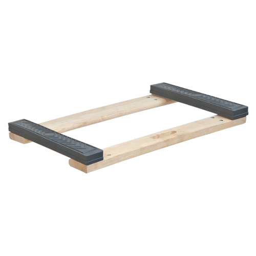 Rubber Ends Hardwood Dolly Frame, Wood Frame, 18" W x 24" D x 2.5" H, 900 lbs. Capacity Maritime Industrial Rubber