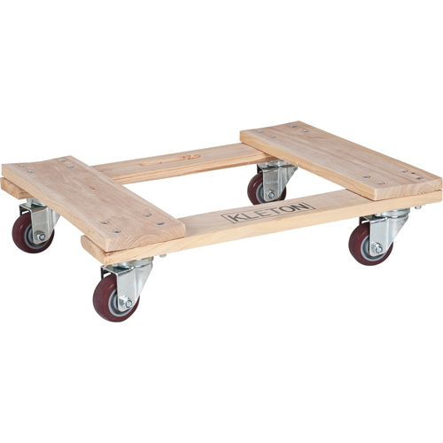 Socle roulant en bois dur, Roues en Polyur&eacute;thane, Capacit&eacute; de 900 lb, 18" la x 24" p x 7" h Maritime Industrial Rubber