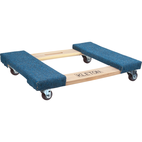 Socle roulant en bois dur &agrave; bouts avec tapis, Cadre en Bois, 18" la x 24" lo, Capacit&eacute; 900 lb Maritime Industrial Rubber