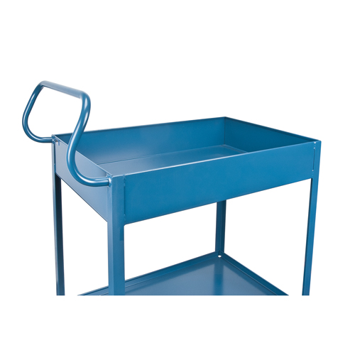 Chariots de service &agrave; bordure profonde, 2 Tiers, 24" la x 47" h x 36" p, Capacit&eacute; 1200 lb Maritime Industrial Rubber