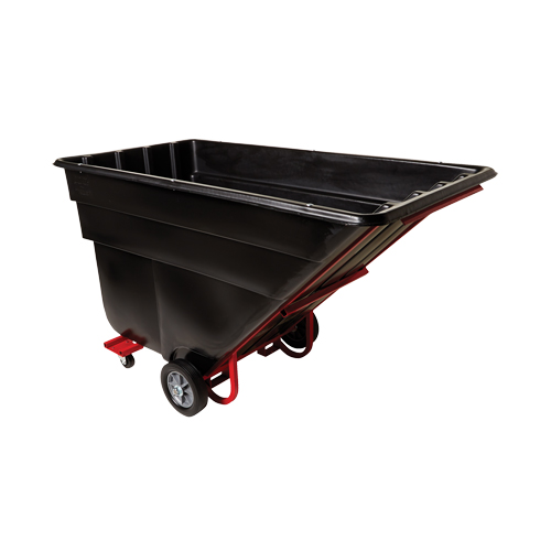 Chariot basculeur en acier, Poly&eacute;thyl&egrave;ne, 1-1/2 vg³, Capacit&eacute; de charge de 1200 lb Maritime Industrial Rubber