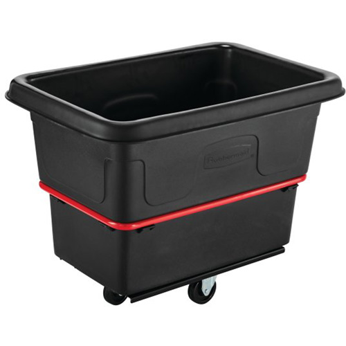 Heavy-Duty Utility Truck, Black Recycled Plastic, 26"/38-3/8" L x 26"/38-2/5" W x 28-1/4"/28-3-10" H, 8 cu. Ft. Volume, 700 lbs. Capacity Maritime Industrial Rubber