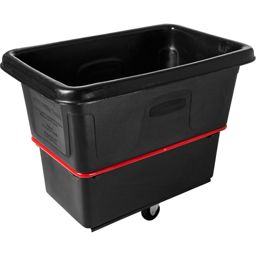 Heavy-Duty Utility Cube Truck, Black Recycled Plastic, 43-1/4" L x 28" W x 33-3/4" H, 12 cu. ft. Volume, 800 lbs. Capacity Maritime Industrial Rubber