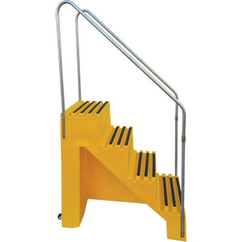 Industrial Step Stool, 4 Steps, 43" x 22-1/2" x 66" High Maritime Industrial Rubber