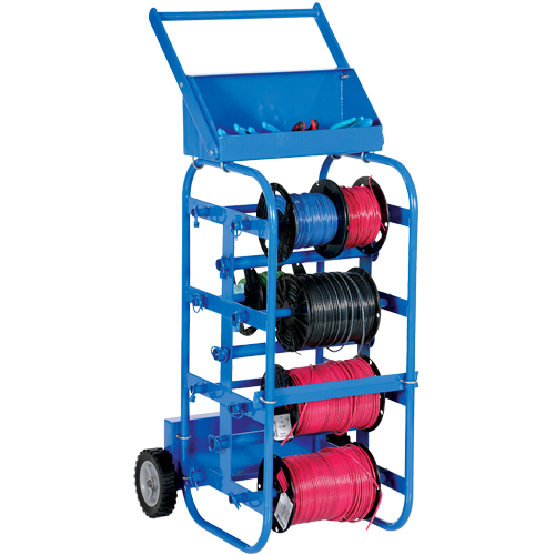 Chariot portatif pour mat&eacute;riaux bobin&eacute;s, Acier, 11 Montants, 19-1/2" la x 43-1/4" h x 17-1/2" p, Capacit&eacute; de 150 lb Maritime Industrial Rubber