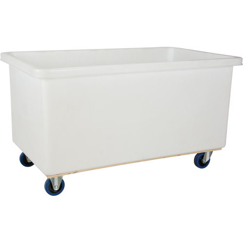 Chariot-caisse &agrave; parois droites, Poly&eacute;thyl&egrave;ne blanc, 51" lo x 33" la x 39" h, Volume 25 pi³, Capacit&eacute; 600 lb Maritime Industrial Rubber