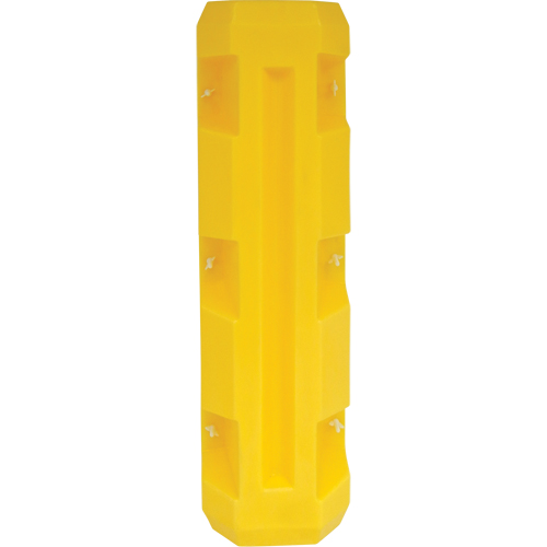 Slim Column Protector, 5" x 5" Inside Opening, 12" L x 12" W x 42" H, Yellow Maritime Industrial Rubber