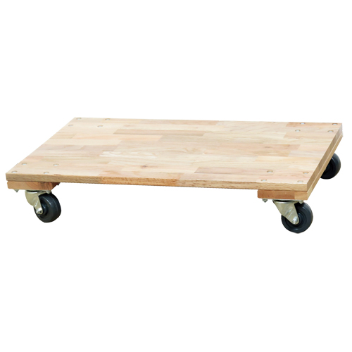 Socle roulant &agrave; plateforme en bois solide, Roues en Caoutchouc, Capacit&eacute; de 900 lb, 18" la x 30" p x 6" h Maritime Industrial Rubber