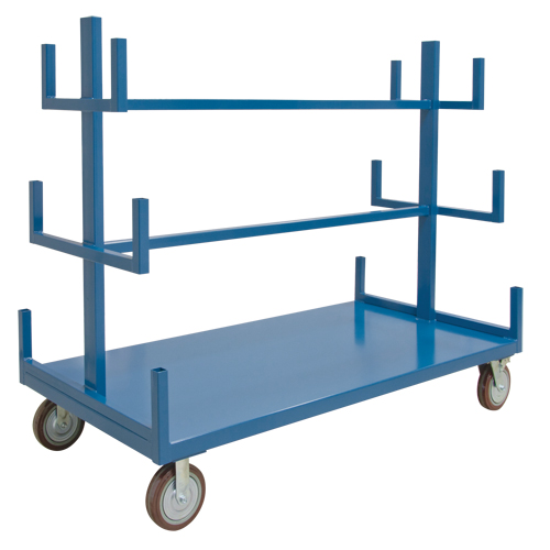 Mobile Pipe & Bar Rack, Steel, 48" W x 36" D x 60" H, 3000 lbs. Capacity Maritime Industrial Rubber