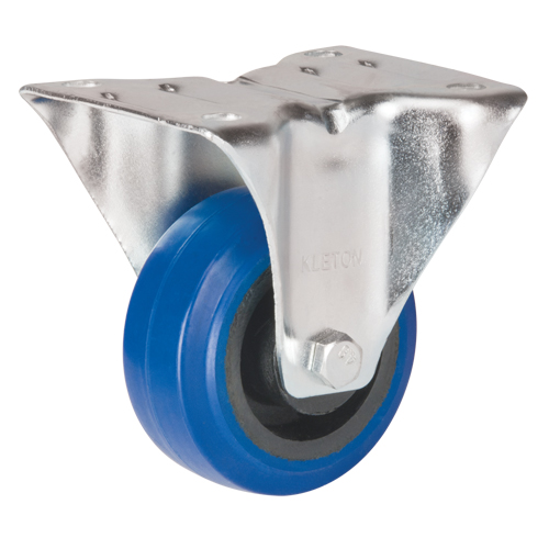 Roulette bleue, Fixe, 3" (76 mm), Caoutchouc, 285 lb (129 kg) Maritime Industrial Rubber
