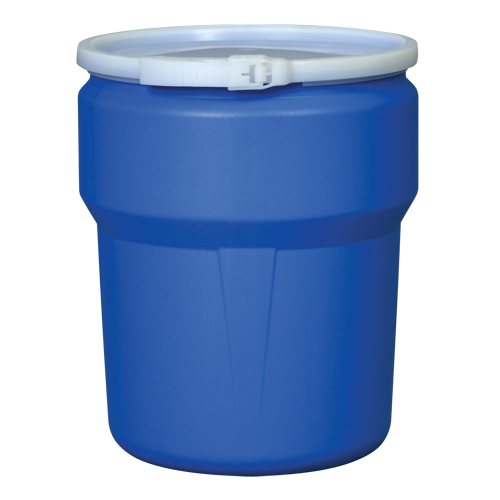 Baril emboîtable en poly&eacute;thyl&egrave;ne, 10 gal. US (8,33 gal. imp.), Dessus ouvert, Jaune Maritime Industrial Rubber