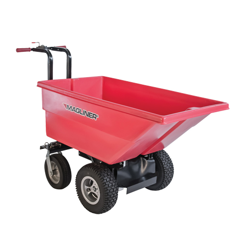 Chariot &agrave; bascule motoris&eacute;, Capacit&eacute; 6 cu.ft., 40" h x 25" la x 56" p Maritime Industrial Rubber