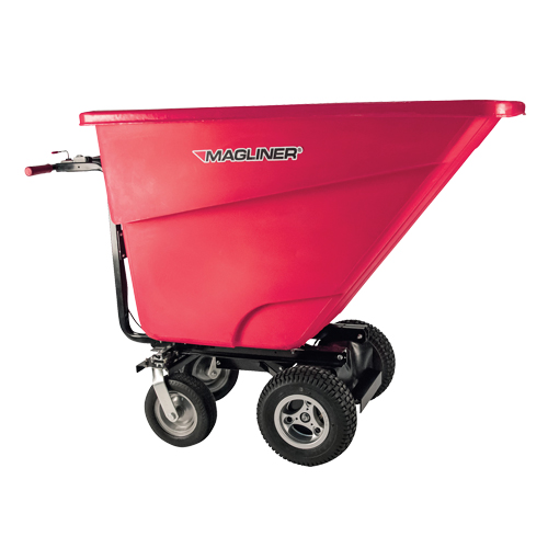 Chariot &agrave; bascule motoris&eacute;, Capacit&eacute; 13.5 cu.ft., 45" h x 27" la x 68" p Maritime Industrial Rubber