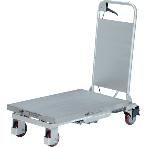 Manual Hydraulic Scissor Lift Table, 27-1/2" L x 17-5/8" W, Partial Stainless Steel, 400 lbs. Capacity Maritime Industrial Rubber