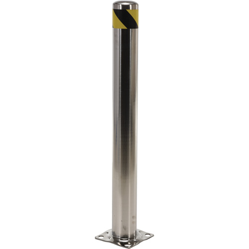 Butoir de s&eacute;curit&eacute;, Acier inoxydable, 42" h x 8" la, Argent Maritime Industrial Rubber
