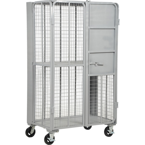 FST Series Folding Security Truck, 1 Tiers, 27" L x 45" W x 77" H, 2000 lbs. Cap. Maritime Industrial Rubber