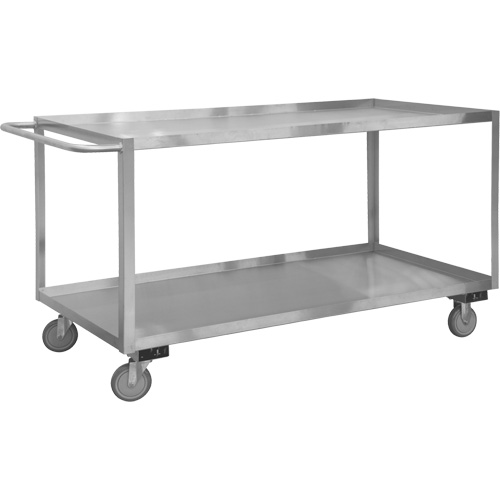 Industrial Grade Shelf Cart, 2 Tiers, 18-1/8" W x 42" H x 35" D, 1200 lbs. Capacity Maritime Industrial Rubber
