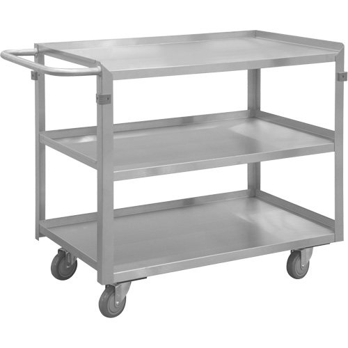Industrial Grade Shelf Cart, 3 Tiers, 22-1/2" W x 34" H x 42-7/16" D, 600 lbs. Capacity Maritime Industrial Rubber