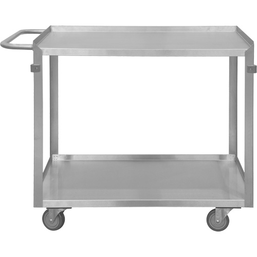 Industrial Grade Shelf Cart, 2 Tiers, 22-1/2" W x 34" H x 42-7/16" D, 600 lbs. Capacity Maritime Industrial Rubber