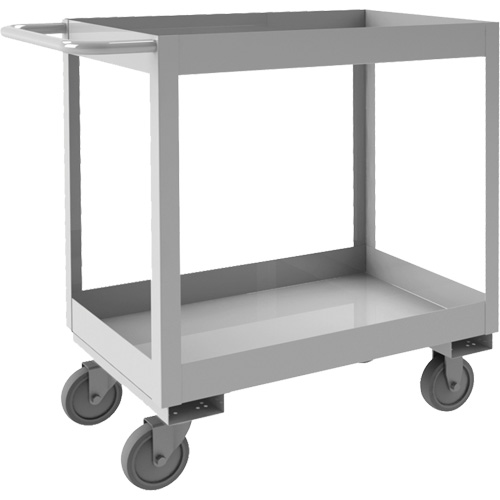 Industrial Grade Shelf Cart, 2 Tiers, 16" W x 34" H x 36-7/16" D, 600 lbs. Capacity Maritime Industrial Rubber