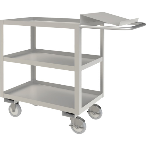 Industrial Grade Order Picking Cart, 39" H x 18-1/8" W x 45" D, 3 Shelves, 1200 lbs. Capacity Maritime Industrial Rubber