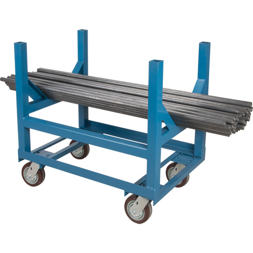 Pipe & Bar Cradle Truck, 24" L x 24" W x 34" H, 2500 lbs. Capacity, Polyurethane Wheels Maritime Industrial Rubber