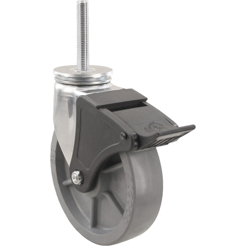 Roulette Emaxx Envirothane, Pivotant avec frein, Diam&egrave;tre 6" (152,4 mm), Capacit&eacute; 1100 lb (499 kg) Maritime Industrial Rubber