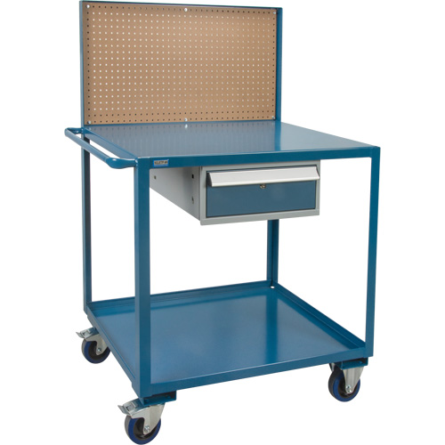 Mobile Service Cart, 2 Tiers, 24" W x 57" H x 40" D, 1200 lbs. Capacity Maritime Industrial Rubber