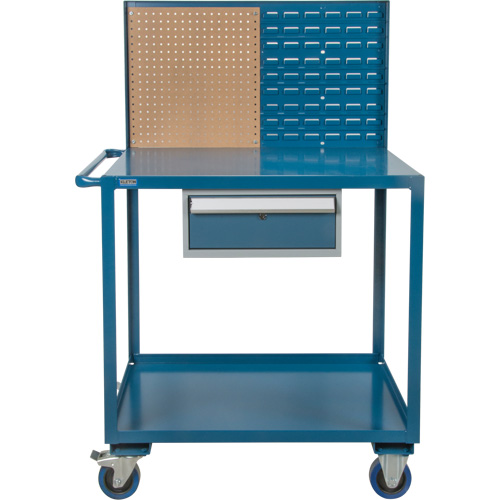 Mobile Service Cart, 2 Tiers, 24" W x 57" H x 40" D, 1200 lbs. Capacity Maritime Industrial Rubber