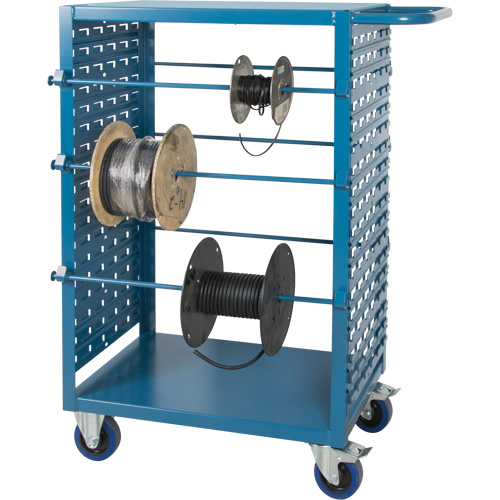 Chariot mobile pour mat&eacute;riaux bobin&eacute;s, Acier, 6 Montants, 21" la x 48" h x 38" p, Capacit&eacute; de 1200 lb Maritime Industrial Rubber