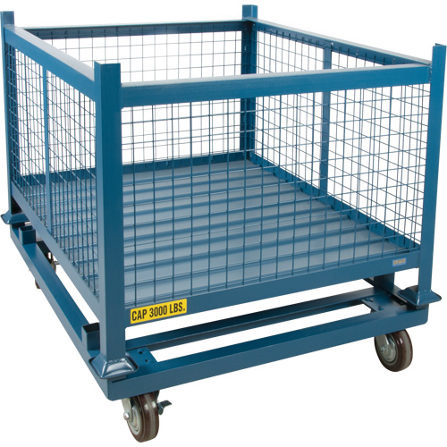 Dolly for Stacking Container, 48.5" W x 40-1/2" D x 10" H, 3000 lbs. Capacity Maritime Industrial Rubber