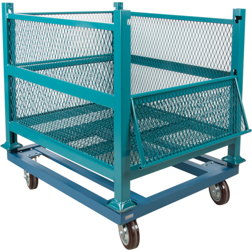 Dolly for Open Mesh Container, 40.5" W x 34-1/2" D x 10" H, 3000 lbs. Capacity Maritime Industrial Rubber