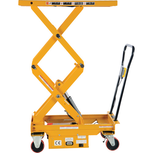 DC Powered Hydraulic Scissor Lift Elevating Cart, Steel, 39-3/4" L x 20-1/2" W, 1000 lbs. Capacity Maritime Industrial Rubber
