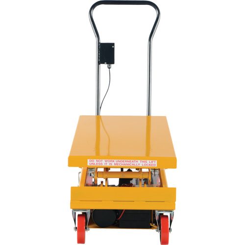 DC Powered Hydraulic Scissor Lift Elevating Cart, Steel, 39-3/4" L x 20-1/2" W, 1000 lbs. Capacity Maritime Industrial Rubber